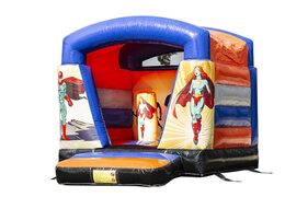 Klein overdekt springkussen te koop in thema superhelden voor kinderen. Koop springkussens online bij JB Inflatables Nederland