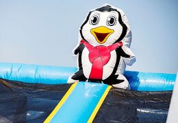 Opblaasbaar springkasteel in thema Frozen met glijbanen en leuke obstakels met prints bestellen voor kinderen. Koop springkastelen online bij JB Inflatables Nederland 