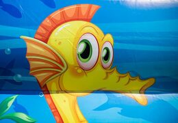 JB Bubbles opblaasbaar open springkussen met schuimkraan kopen in seaworld thema voor kids. Bestel opblaasbare springkussens bij JB Inflatables Nederland