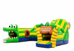 Opblaasbaar overdekt play fun springkussen kruiptunnel kopen kruipen in thema krokodil voor kinderen. Bestel springkussens online bij JB Inflatables Nederland 