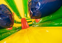 Inflatable kruiptunnel springkussen in krokodil thema met obstakals, een klimhelling en glijhelling voor kinderen gebruiken. Koop springkussens online bij JB Inflatables Nederland