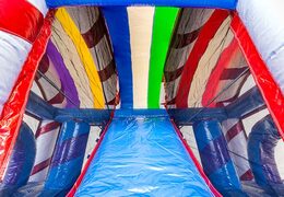 Indoor opblaasbaar multiplay candyland springkussen met een glijbaan en 3D objecten kopen voor kinderen. Bestel springkussens online bij JB Inflatables Nederland