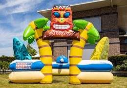 Bubble boarding park springkussen met een schuimkraan in thema Hawaii voor kinderen bestellen. Koop opblaasbare springkussens online bij JB Inflatables Nederland