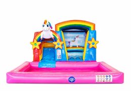 Multifunctioneel Mini Splash Bounce Unicorn springkussen bestellen bij JB Inflatables Nederland. Koop luchtkussen online bij JB Inflatables Nederland