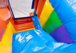 Klein springkasteel met dak, glijbaan en badje in unicorn thema kopen bij JB Inflatables Nederland. Bestel springkastelen online bij JB Inflatables Nederland