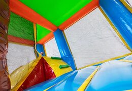 Multi opblaasbaar luchtkussen met zwembad in thema splash bounce Hawaï tropisch kopen voor kinderen. Bestel luchtkussens bij JB Inflatables Nederland