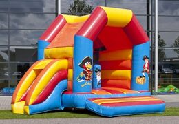 Midi multifun springkasteel met glijbaan kopen in piraat thema voor kinderen. Koop springkastelen online bij JB Inflatables Nederland