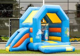 Midi multifun springkasteel met glijbaan kopen in seaworld thema voor kinderen. Koop springkastelen online bij JB Inflatables Nederland