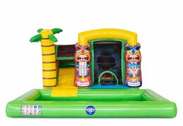 Bestel opblaasbaar mini splash bounce springkussen in Hawaï thema met of zonder bad voor kids. Koop springkussens online bij JB Inflatables Nederland 