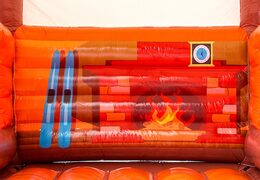 Standaard Skihut winterworld springkastelen met een 3D schoorsteen bovenop voor kinderen. Bestel springkastelen online bij JB Inflatables  Nederland