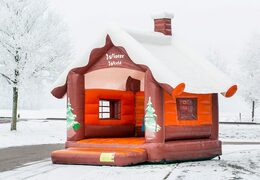 Skihut winterworld luchtkussen met een 3D schoorsteen aan de bovenkant voor kinderen. Koop luchtkussens online bij JB Inflatables Nederland