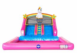 Splashy slide unicorn springkussen voor kids bestellen bij JB Inflatables Nederland. Koop springkussens online bij JB Inflatables Nederland
