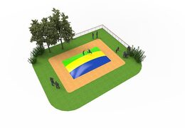 Koop Airmountain groen -geel -blauw voor kids. Bestel opblaasbare springbergen nu online bij JB Inflatables Nederland