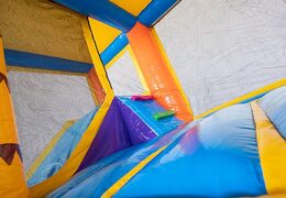 Opblaasbaar Multi Splash Bounce Flamingo luchtkussen met waterbadje te koop in thema flamingo voor kinderen bij JB Inflatables