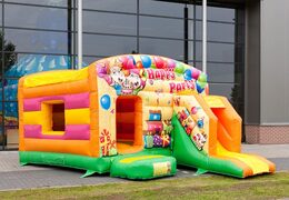 Maxi multifun feest springkussen met een glijbaan kopen voor kinderen. Bestel nu online springkussens bij JB Inflatables Nederland