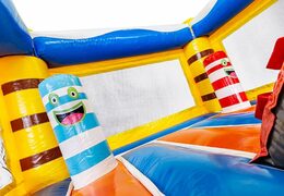 Mini multiplay opblaasbare springkussen met glijbaan te bestellen in haai thema voor kinderen. Koop springkussens online bij JB Inflatables Nederland