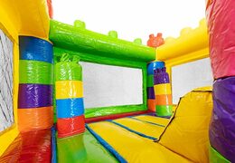 Bestel mini opblaasbare springkasteel met glijbaan in superblocks thema voor kinderen. Koop opblaasbare springkastelen bij JB Inflatables Nederland