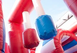 Koop middelmatig opblaasbare multiplay springkussen in brandweer auto thema met glijbaan voor kinderen. Bestel opblaasbare springkussens online bij JB Inflatables Nederland