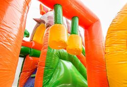 Multiplay Dinoworld springkussen met een glijbaan, leuke objecten op het springvlak en opvallende 3D objecten kopen voor kids. Bestel opblaasbare springkussens online bij JB Inflatables Nederland