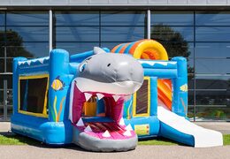 Medium opblaasbare multiplay springkasteel in shark thema te bestellen voor kinderen. Bestel opblaasbare springkastelen online at JB Inflatables Nederland