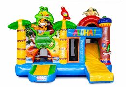 Medium opblaasbare multiplay springkasteel in hawaii thema te bestellen voor kinderen. Bestel opblaasbare springkastelen online at JB Inflatables Nederland