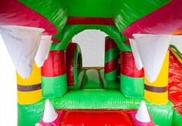 Mini opblaasbare multiplay springkussen met glijbaan in krokodil thema te bestellen voor kinderen. Bestel opblaasbare springkussens online at JB Inflatables Nederland