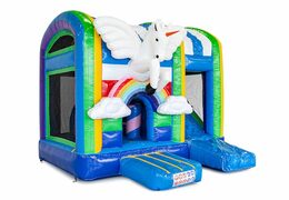 Mini opblaasbare multiplay springkasteel in unicorn thema te bestellen voor kinderen. Bestel opblaasbare springkastelen online at JB Inflatables Nederland