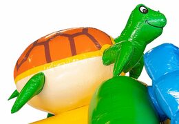 Slide combo opblaasbare luchtkussen te koop in hawaii thema voor kinderen. Bestel opblaasbare luchtkussens met glijbaan bij JB Inflatables Nederland