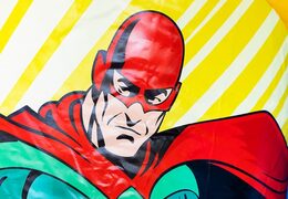 Bestel opblaasbare slide combo springkasteel voor kinderen in superhero thema. Opblaasbare springkastelen met glijbaan te koop bij JB Inflatables Nederland