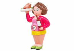 opblaasbare sarah pop bourgondier met fles en eten in de handen te koop