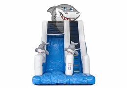 Perfecte opblaasbare glijbaan in haai thema met 3D-objecten voor kids kopen. Bestel opblaasbare glijbanen nu online bij JB Inflatables Nederland