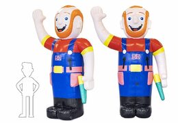 Opblaasbare Abraham pop blikvanger in thema klussen bestellen voor verjaardag 50 jubilaris bij JB Inflatables