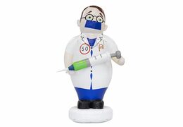 Opblaasbare Abraham pop dokter zorg arts in de tuin blikvanger kopen voor 50 verjaardag feest jubileum bij JB Inflatables