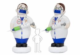 Opblaas Abraham pop dokter zorg arts in de tuin blikvanger kopen voor 50 verjaardag feest jubileum bij JB Inflatables
