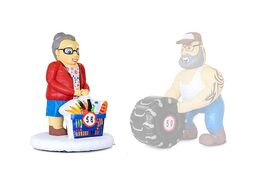 Opblaasbare Sarah met boodschappen in de hand kopen voor verjaardagen als blikvanger