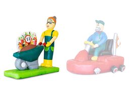 Sarah pop met kruiwagen in haar handen kopen voor verjaardagen