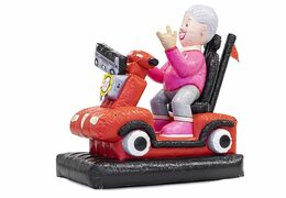 Opblaasbare Sarah pop blikvanger scootmobiel bestellen voor verjaardag 50 jubilaris bij JB Inflatables