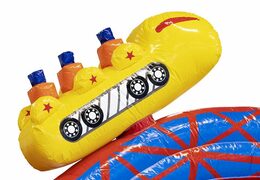 Koop modulaire 13.5m lange stormbaan in rollercoaster thema met passende 3D objecten voor kids kopen. Bestellen opblaasbare stormbanen nu online bij JB Inflatables Nederland