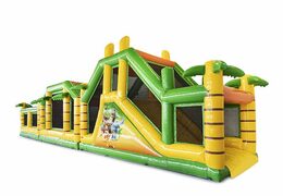 Modulaire 19 meter jungle stormbaan met passende 3D objecten kopen voor kinderen. Bestel opblaasbare stormbanen nu online bij JB Inflatables Nederland