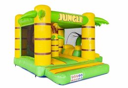 compacte opblaasbaar springkussen met glijbaan in jungle thema bestellen voor kinderen