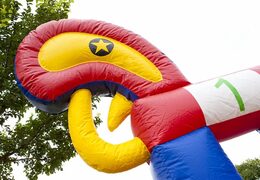 Professionele opblaas hobbelpaard race baan kopen voor kids in thema western cowboy bij JB Inflatables