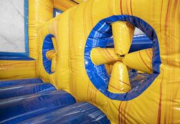 19meter lange stormbaan in thema marble met passende 3D objecten en dubbele parcours in verschillende thema's voor kinderen bestellen.  Koop opblaasbare stormbanen nu online bij JB Inflatables Nederland