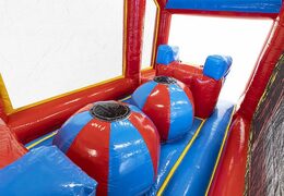 Opblaasbare modulaire 19meter stormbaan in thema rollercoaster, 3D objecten en en dubbele parcours in verschillende thema's voor kids bestellen. Koop opblaasbare stormbanen nu online bij JB Inflatables Nederland