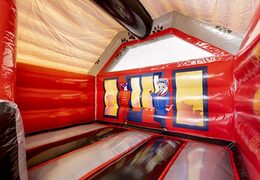 Opblaasbaar luchtkussen met glijbaan in dieren hotel thema kopen voor kinderen