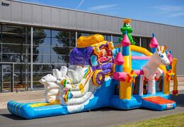 Opblaasbaar multiplay super springkussen in unicorn stijl met heel veel kleuren bestellen voor kinderen