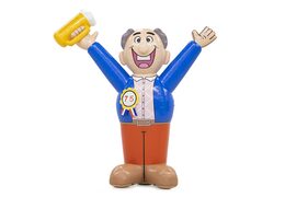 Opblaasbare abraham pop feest thema met bier in zijn hand kopen