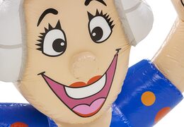 Opblaasbare Sarah pop feestend met fles wijn in de hand kopen