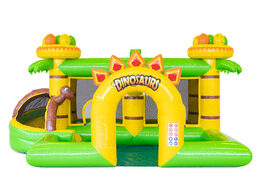 Opblaasbaar springkussen in Dino thema bestellen voor kinderen. Kopen springkussens online bij JB Inflatables Nederland 