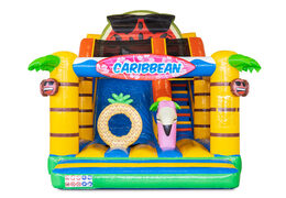 Opblaasbaar Multi Slide luchtkussen met glijbaan bestellen in thema Caribbean voor kinderen. Koop opblaasbare luchtkussens online bij JB Inflatables Nederland