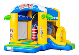 Opblaasbaar springkussen met glijbaan en speelobject te koop